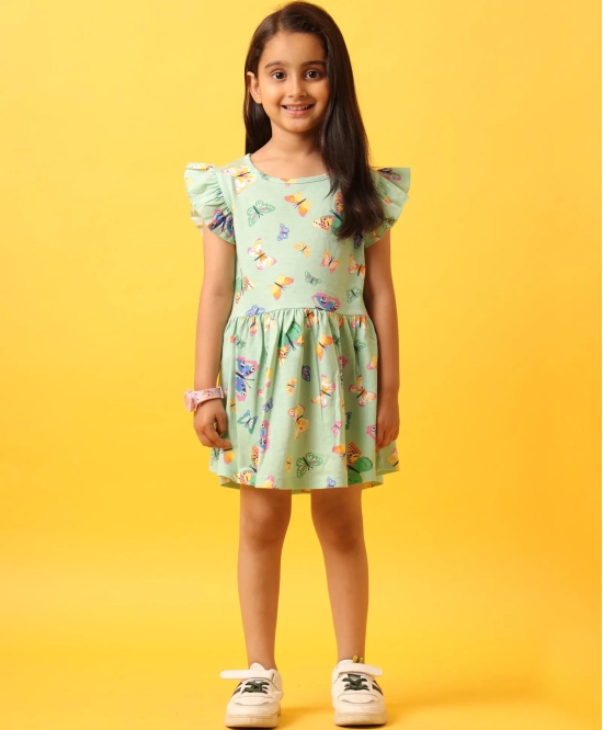 BUTTERFLY GREEN FRILL DRESS-GREEN-9-10 YEARS / 1N / GREEN