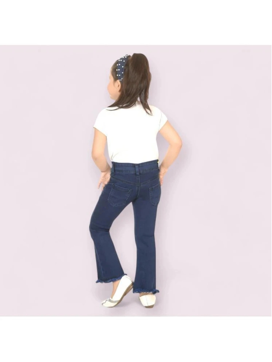 ICONIC ME- Kids Girls Premium Dark Blue Denim Bootcut Jeans - None