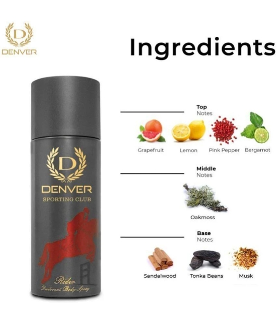 Denver Hamilton & Rider Deodorant Spray for Men 400 ml ( Pack of 2 )