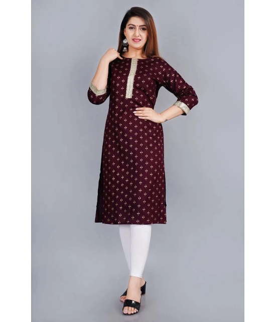 SIPET - Maroon Rayon Womens Straight Kurti ( Pack of 1 ) - None