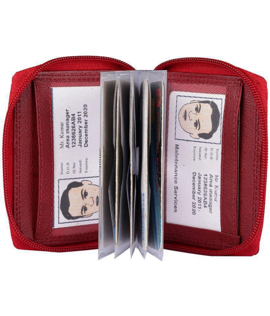 Tough - Leather Card Holder ( Pack of 1 ) - Red