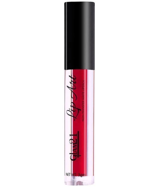 Glam21 Lip Art Longlasting Non-Transfer Matte Liquid Lipstick Water & SmudgeProof 3gm Red Haute-04