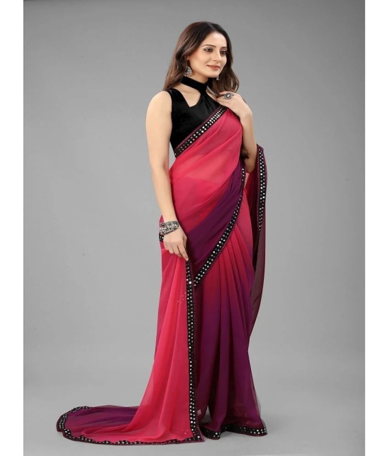 Apnisha Georgette Solid Saree With Blouse Piece - Rama ( Pack of 1 ) - Rama