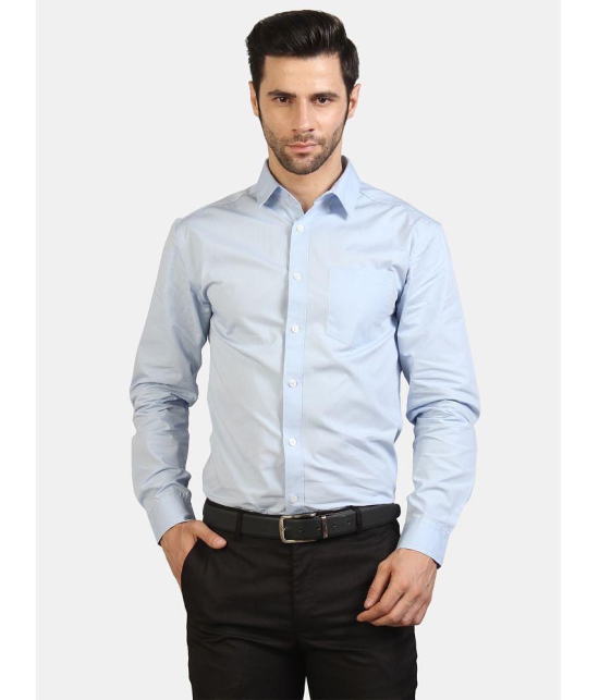 Life Roads - Light Blue Cotton Slim Fit Mens Formal Shirt ( Pack of 1 ) - None