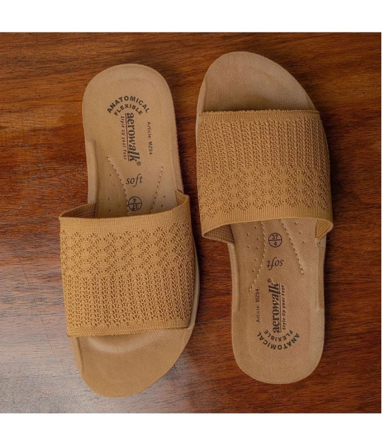 Aerowalk Beige Womens Slide Flip Flop - None