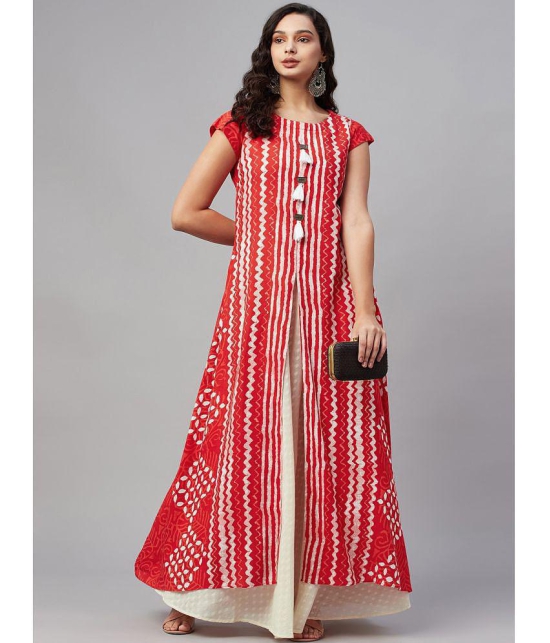 AMIRA'S INDIAN ETHNICWEAR - Red Rayon Women's Gown ( Pack of 1 ) - None