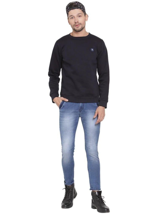 Rodamo  Men Navy Blue Slim Fit Sweatshirts