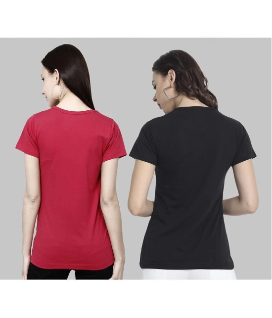 CHOZI - Multi Color Cotton Blend Regular Fit Womens T-Shirt ( Pack of 2 ) - None