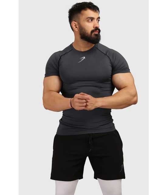 Fuaark - Grey Polyester Slim Fit Mens Compression T-Shirt ( Pack of 1 ) - None