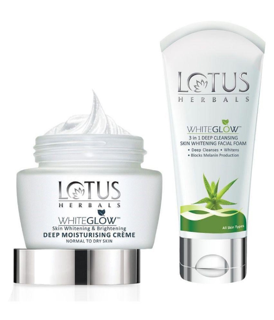 Lotus Herbals Whiteglow Deep Moisturing Cream 60g With Facial Foam 50g, 110g