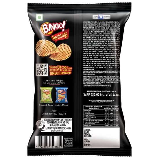 Bingo! Hashtags Hot & Spicy Korean Style Potato Chips, 53 Gm