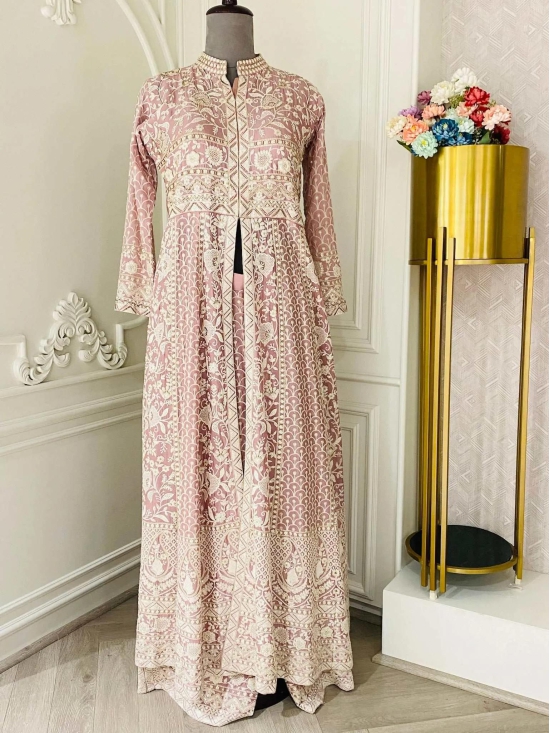 Old Rose chinon Anarkali