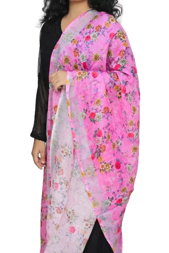 Tisser Digital Print Linen Dupatta Size-16x16