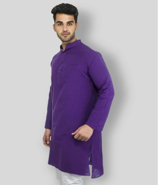 DESHBANDHU DBK - Purple Cotton Mens Regular Kurta ( Pack of 1 ) - None