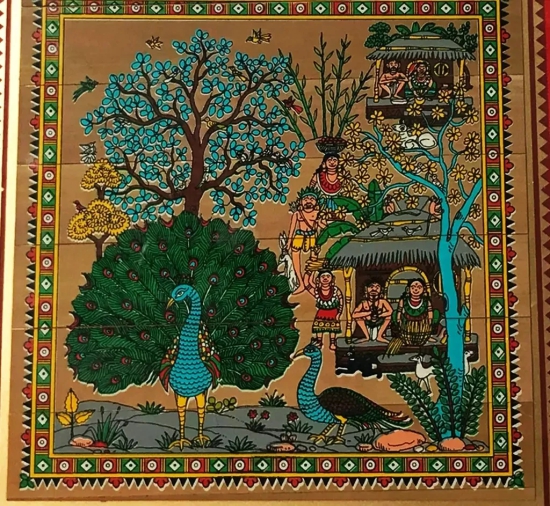 Tisser Pattachitra handpainted Frame Bamboo/Palm Leaf