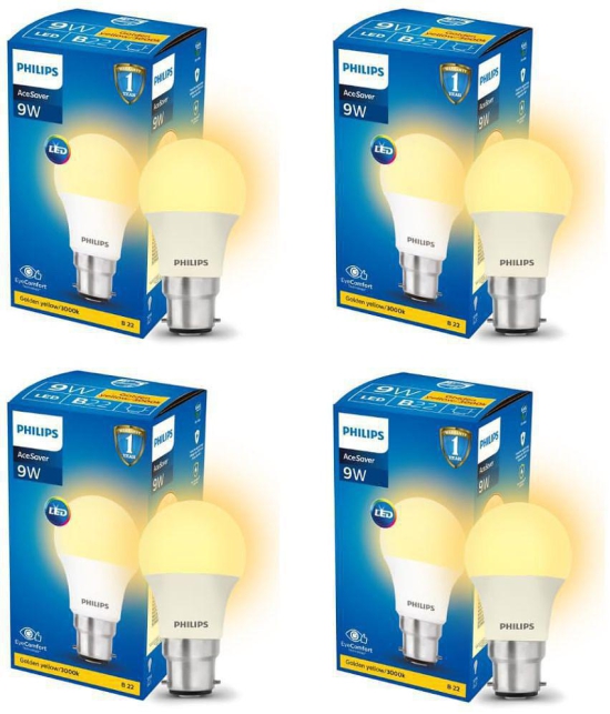 Philips 9w Warm White LED Bulb ( Pack of 4 )