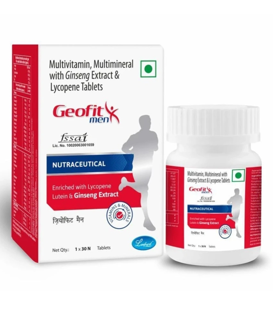 GEOFIT Multivitamin Tablets for Men with Ginseng Extract Pack of 1 (30 Tablets)