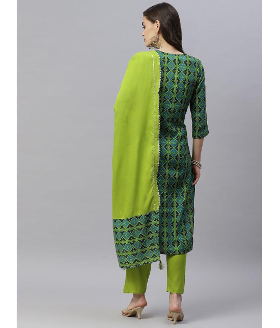 miravan - Green Straight Rayon Women's Stitched Salwar Suit ( Pack of 1 ) - None