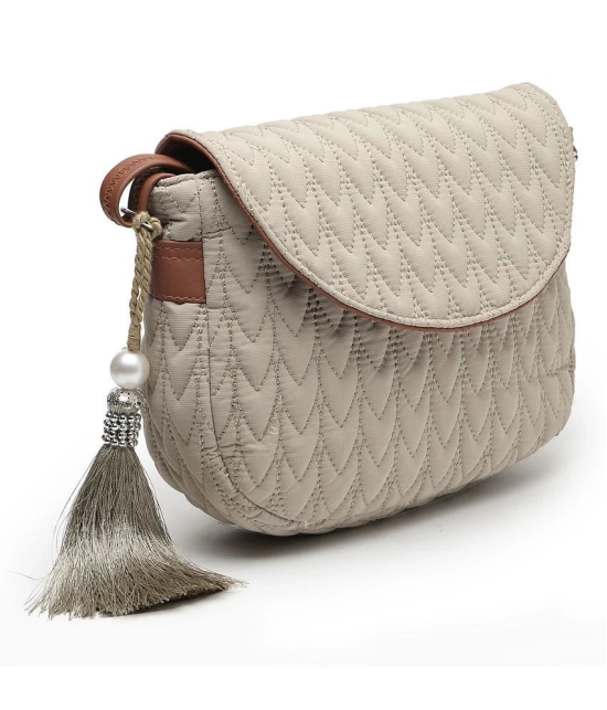 Anekaant Beige Polyster Sling Bag - Beige