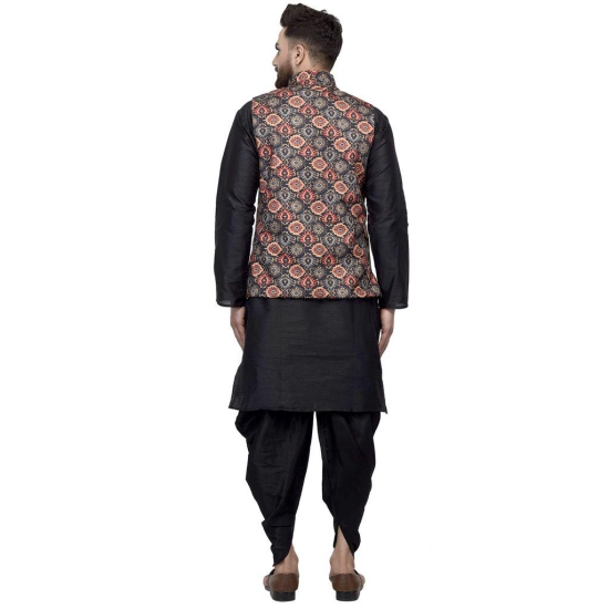 Banity Bey Men's Silk Blend Dhoti Kurta with Designer Ethnic Nehru Jacket/Modi Jacket/Waistcoat