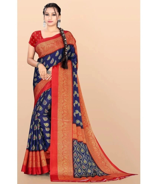 LEELAVATI - Multicolor Crepe Saree With Blouse Piece ( Pack of 1 ) - Multicolor