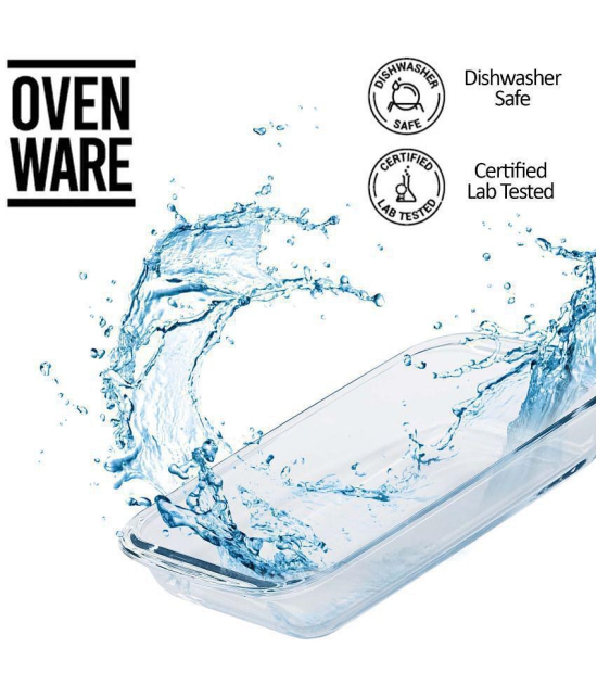 Treo By Milton 1600 Ovensafe Rectangle Borosilicate Glass Dish, 1600 ml, Transparent | Microwave Safe | OTG Safe | Freezer Safe | Dishwasher Safe - Transparent
