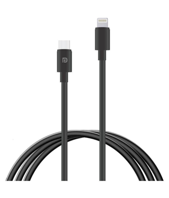 Portronics Konnect Core C to 8 Pin USB Cable:1M Type -C to 8 Pin USB Cable ,Black (POR 1089) - Black