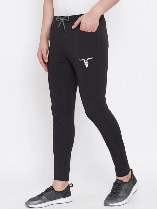 Men Black Solid Slim-Fit Track Pants