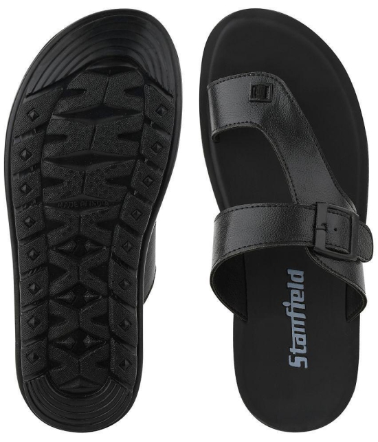 Stanfield - Black Mens Leather Slipper - None