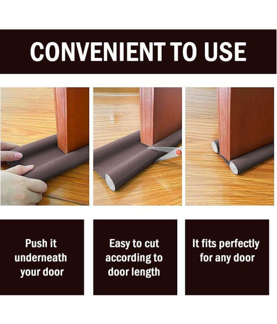 THRIFTKART - 2PC Door Bottom Sealing Strip Guard for Home 39 Inches Door Closers Adjustable Door Draft Air Stoppers Dust and Insects Repellent (Pack of 2, Brown, Max Door Width - 3 cm)