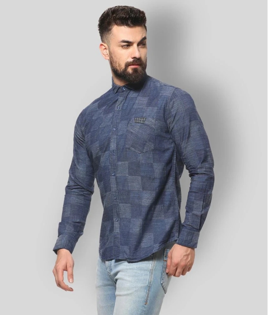 Campus Sutra Cotton Regular Fit Checks Full Sleeves Mens Casual Shirt - Blue ( Pack of 1 ) - None