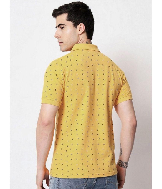 ADORATE Cotton Blend Regular Fit Printed Half Sleeves Mens Polo T Shirt - Mustard ( Pack of 1 ) - None