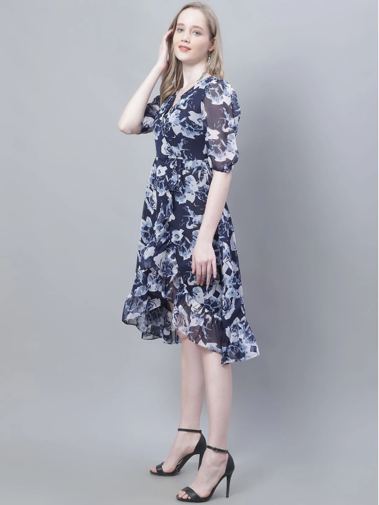 MINI & MING Floral Print Puff Sleeve Georgette Dress