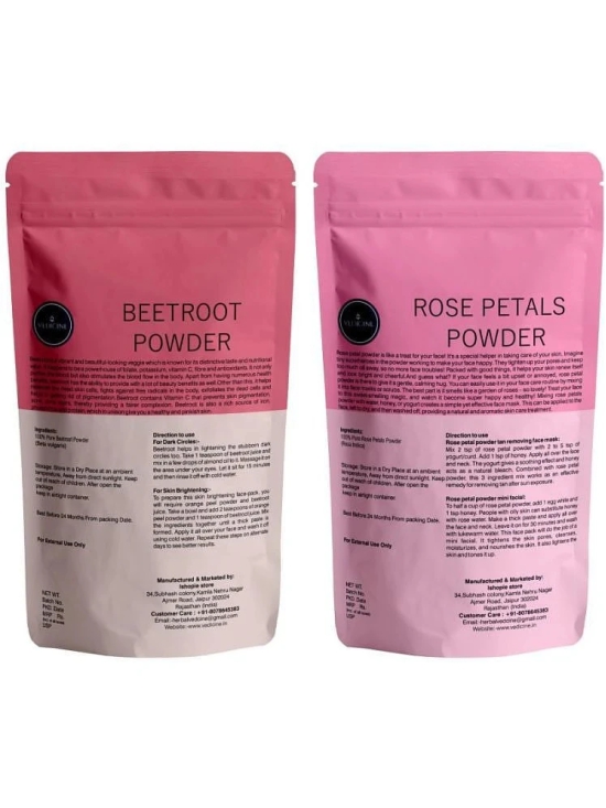 Vedicine 100% Natural & Beetroot Powder and Rose Petal Powder For Face Pack And Hair Pack (200 g)