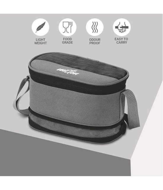 Milton Triple Decker Stainless Steel Lunch Box, Black