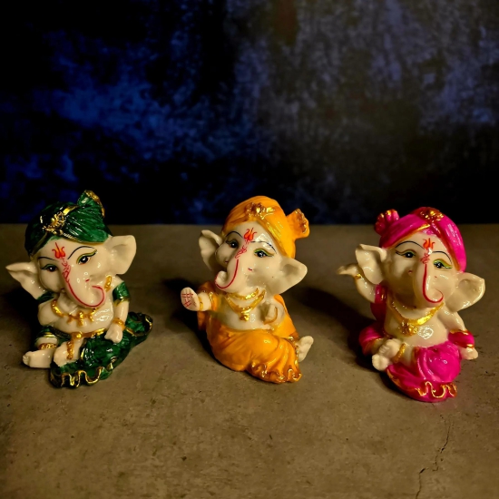 MYSTIC MARBLE GANESH TRIO-3X2X2 / YELLOW / MARBLE DUST