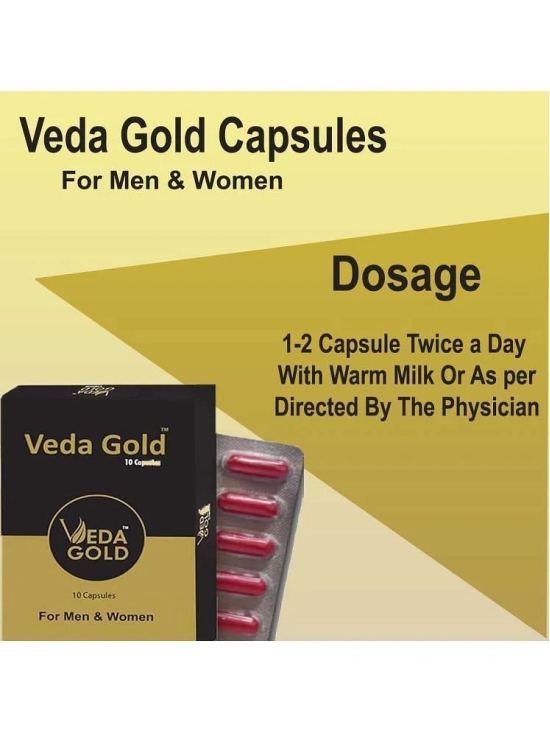 Veda Gold Capsules | 2x Stamina & Strength | Ayurvedic Supplements For Men & Women For Strength, Power, Energy & Stamina | Increases Vitality, Vigor & Counters Weakness, 20 Capsules