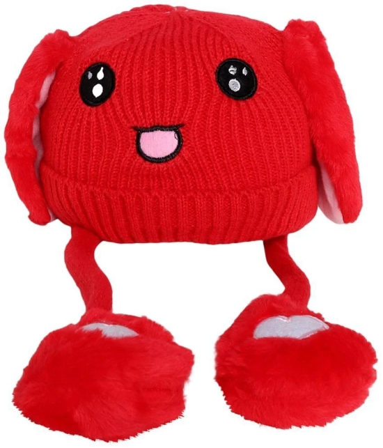 Zacharias Boy & Girl Winter Woolen Rabbit Moving Ear Cap (Free Size_Pack of 1) - None