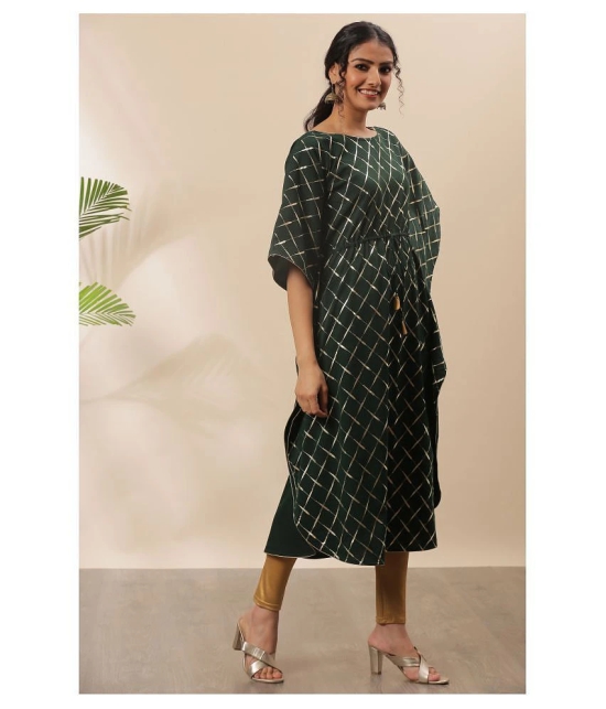 Janasya - Green Crepe Womens Kaftan Kurti ( Pack of 1 ) - S