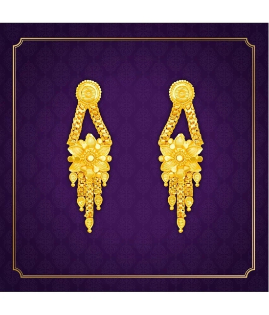 LUV FASHION Golden Drop Earrings ( Pack of 1 ) - Golden