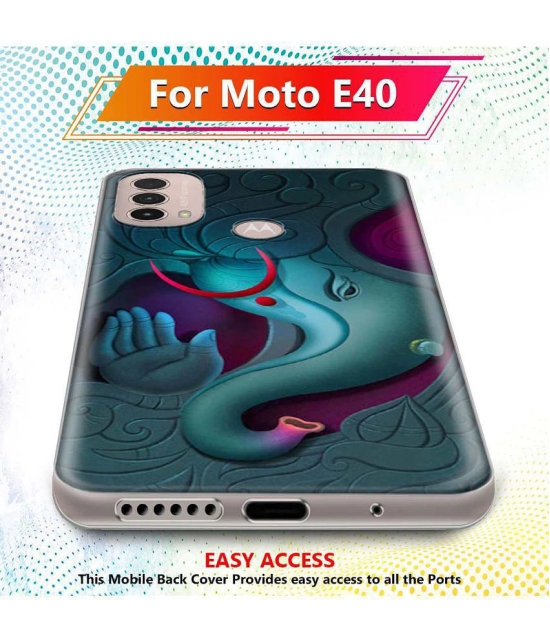 NBOX - Multicolor Silicon Printed Back Cover Compatible For Motorola Moto E40 ( Pack of 1 )