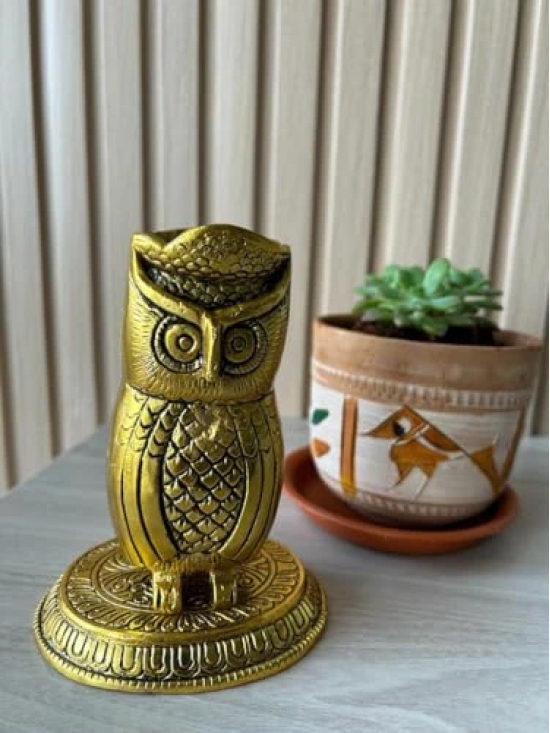 Aarna Creations Owl Pen Stand| Metal Pen Stand | Designer Pen and Pencil stand