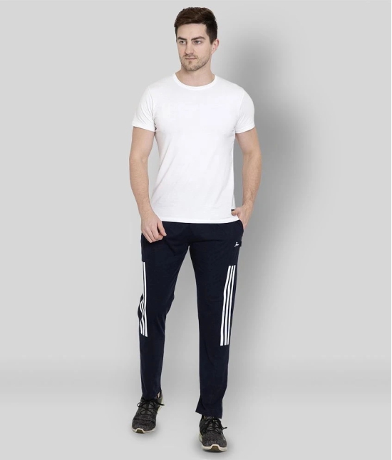 Zeffit - Navy Blue Cotton Blend Mens Sports Trackpants ( Pack of 1 ) - XL