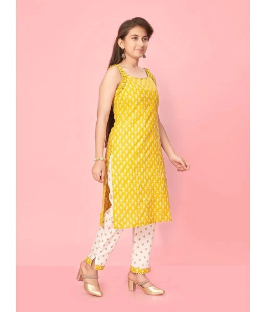 Aarika Girls Cotton Kurti ( Pack of 1 , Yellow ) - None