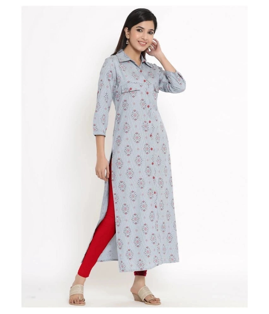 Kbz - Grey Rayon Womens Straight Kurti ( ) - XXL