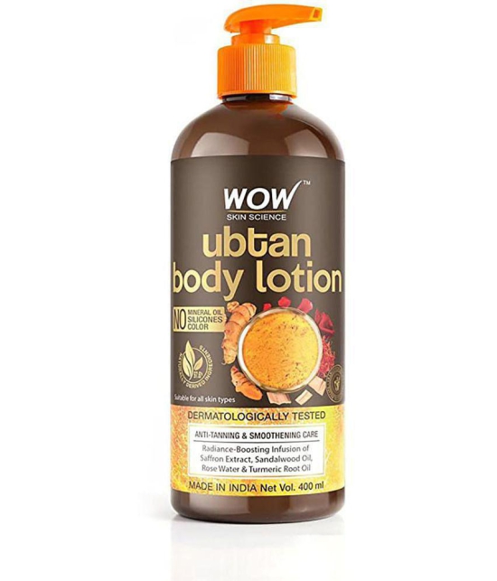 WOW Skin Science Ubtan Body Lotion - Anti-Tanning & Smoothening Care -No Mineral Oil, Silicones & Color - 400mL