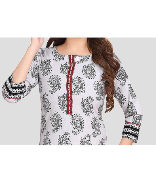 Meher Impex Cotton Printed Straight Womens Kurti - White ( Pack of 1 ) - None