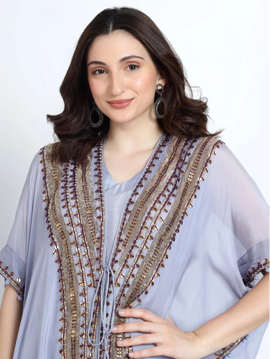 Lavender Sharara Cape Set-Standard