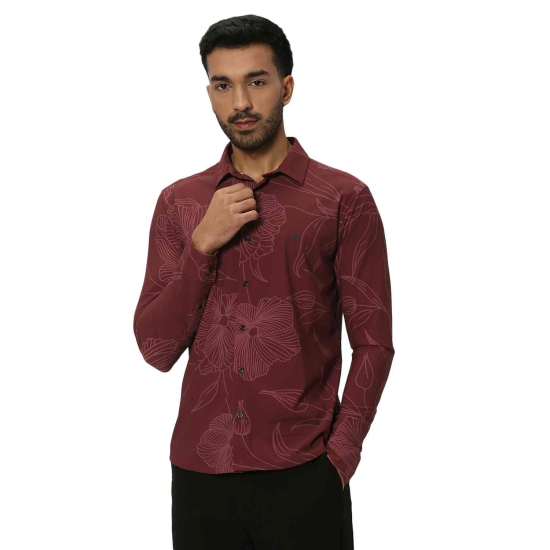 Maroon Floral Print Shirt