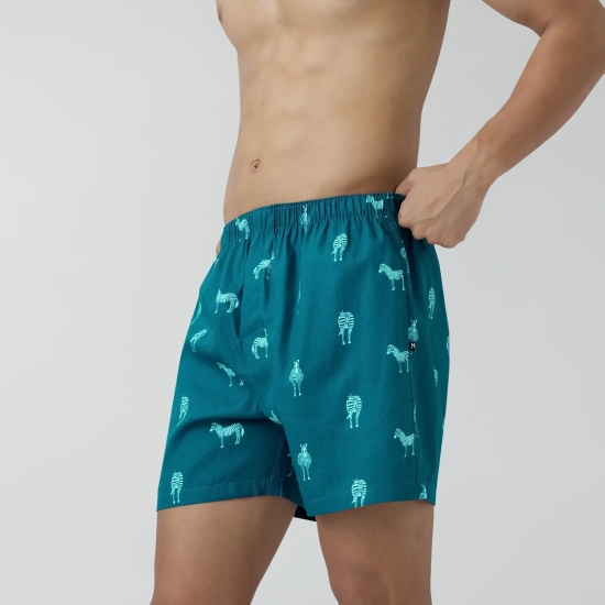 Remix Cotton Boxers Zebra Blue M